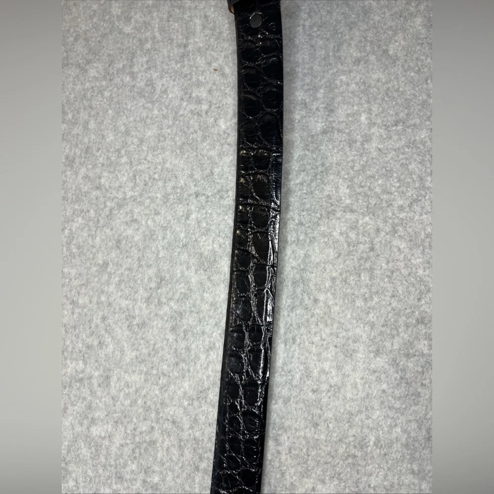 Crescent Belt Louisiana Select Wild Alligator Belt Sz 47 Black Louisiana‎ USA
